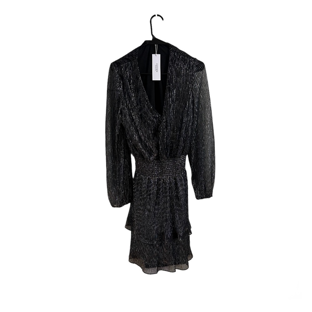 Ever New Melbourne Silver Black Metallic Cocktail Party Night Dress Size 12 USA